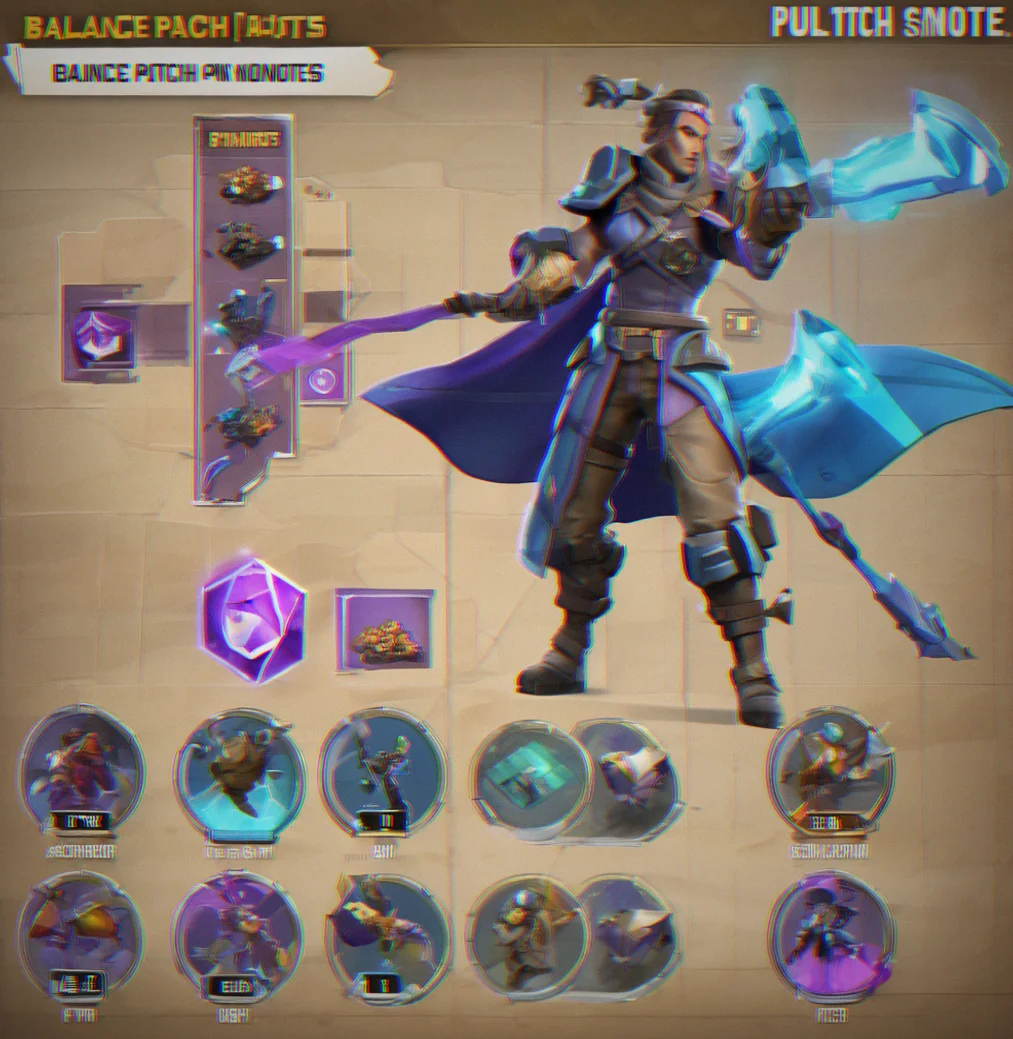 Balance patch notes listing stat changes, win rates by tier, and why the adjustments happened